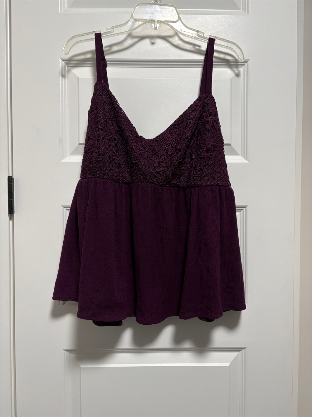 Torrid Lace-Top Camisole Tank - Deep Plum